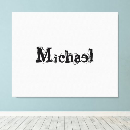 Minimalistischer moderner Monogramm-Name schwarz g Leinwanddruck (Insitu (Holzboden))