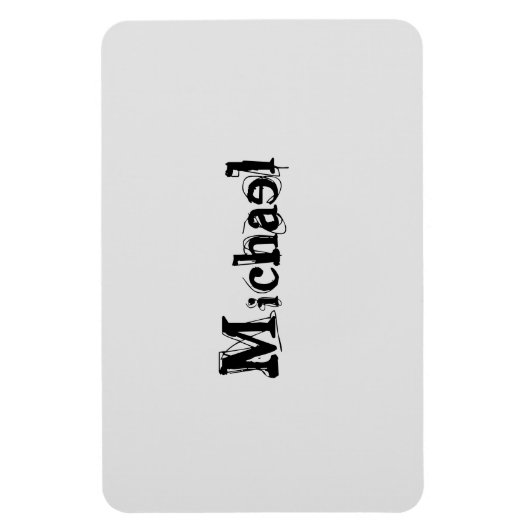 Minimalistischer moderner Monogramm-Name schwarz g Magnet (Vertikal)