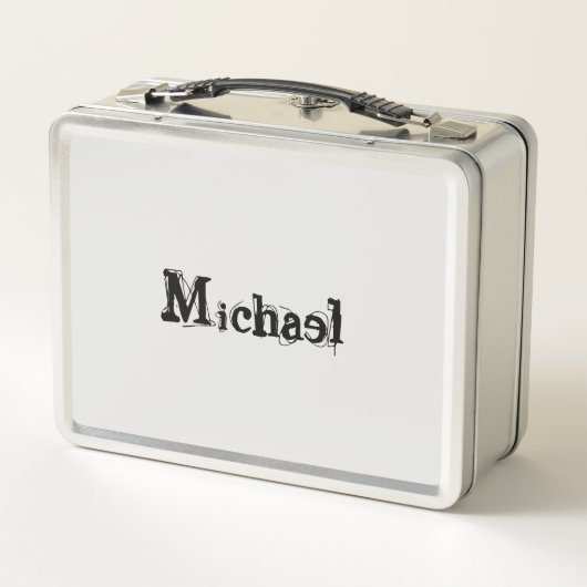 Minimalistischer moderner Monogramm-Name schwarz g Metall Brotdose (Rückseite)