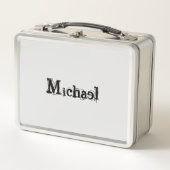 Minimalistischer moderner Monogramm-Name schwarz g Metall Brotdose (Vorderseite)