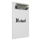 Minimalistischer moderner Monogramm-Name schwarz g Mini Klemmbrett (Schrägansicht)