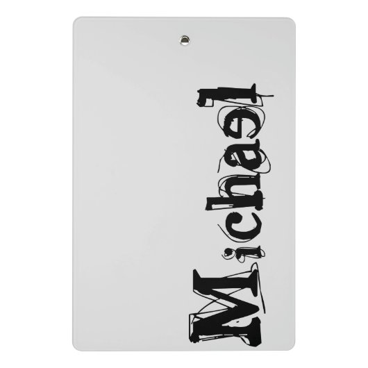 Minimalistischer moderner Monogramm-Name schwarz g Mini Klemmbrett (Rückseite)