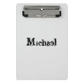 Minimalistischer moderner Monogramm-Name schwarz g Mini Klemmbrett (Vorderseite)
