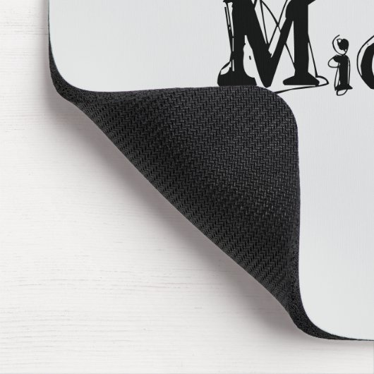 Minimalistischer moderner Monogramm-Name schwarz g Mousepad (Ecke)