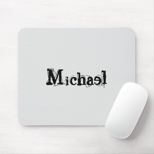 Minimalistischer moderner Monogramm-Name schwarz g Mousepad (Mit Mouse)