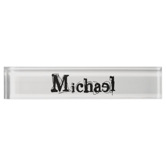 Minimalistischer moderner Monogramm-Name schwarz g Namensplakette (Vorderseite)