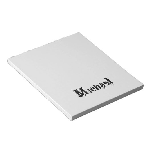 Minimalistischer moderner Monogramm-Name schwarz g Notizblock (angewinkelt)