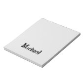 Minimalistischer moderner Monogramm-Name schwarz g Notizblock (Rotiert)