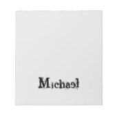 Minimalistischer moderner Monogramm-Name schwarz g Notizblock (Vorderseite)