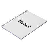 Minimalistischer moderner Monogramm-Name schwarz g Notizblock (Linke Seite)