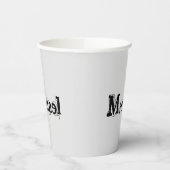 Minimalistischer moderner Monogramm-Name schwarz g Pappbecher (Links)