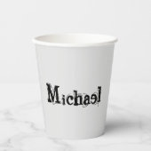 Minimalistischer moderner Monogramm-Name schwarz g Pappbecher (Vorderseite)