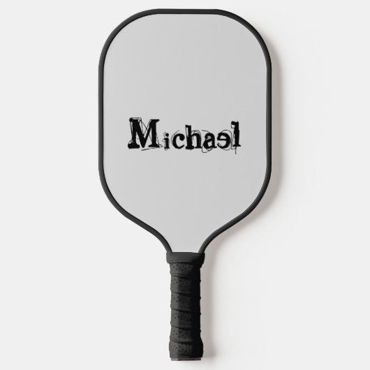 Minimalistischer moderner Monogramm-Name schwarz g Pickleball Schläger (Vorderseite)