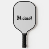 Minimalistischer moderner Monogramm-Name schwarz g Pickleball Schläger (Rückseite)
