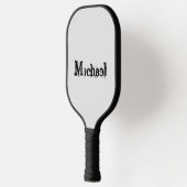 Minimalistischer moderner Monogramm-Name schwarz g Pickleball Schläger (Links)
