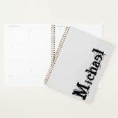Minimalistischer moderner Monogramm-Name schwarz g Planer (Anzeige)