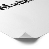 Minimalistischer moderner Monogramm-Name schwarz g Poster (Ecke)