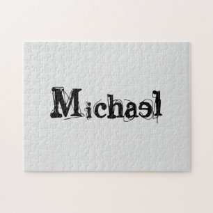 Minimalistischer moderner Monogramm-Name schwarz g Puzzle