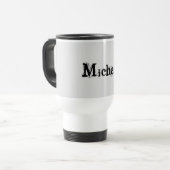 Minimalistischer moderner Monogramm-Name schwarz g Reisebecher (Vorderseite Links)