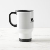 Minimalistischer moderner Monogramm-Name schwarz g Reisebecher (Links)