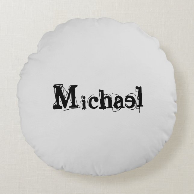 Minimalistischer moderner Monogramm-Name schwarz g Rundes Kissen (Vorderseite)