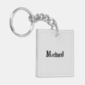 Minimalistischer moderner Monogramm-Name schwarz g Schlüsselanhänger (Vorderseite links)