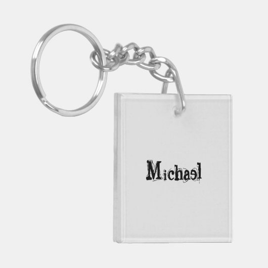 Minimalistischer moderner Monogramm-Name schwarz g Schlüsselanhänger (Vorderseite links)