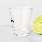 Minimalistischer moderner Monogramm-Name schwarz g Schnapsglas (Rechts)
