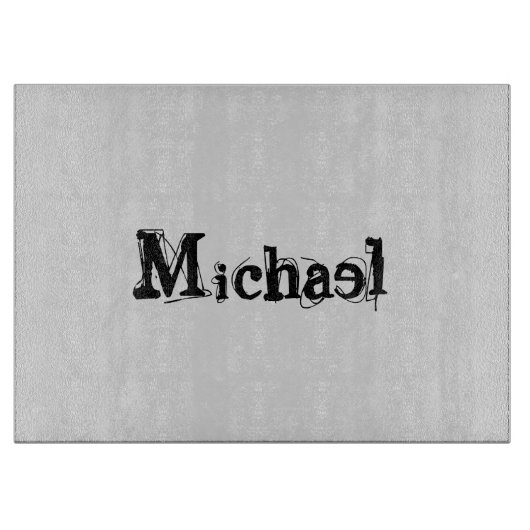 Minimalistischer moderner Monogramm-Name schwarz g Schneidebrett (Vorderseite)