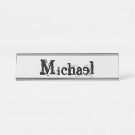 Minimalistischer moderner Monogramm-Name schwarz g Schreibtischnamensplakette