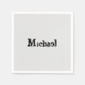 Minimalistischer moderner Monogramm-Name schwarz g Serviette (Vorderseite)