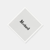 Minimalistischer moderner Monogramm-Name schwarz g Serviette (Ecke)
