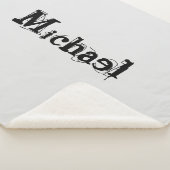 Minimalistischer moderner Monogramm-Name schwarz g Sherpadecke (3/4)