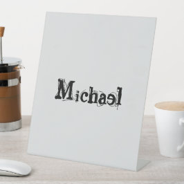 Minimalistischer moderner Monogramm-Name schwarz g Sockelschild