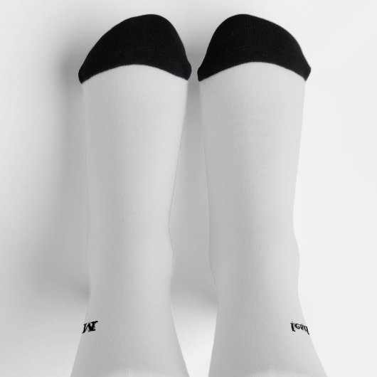 Minimalistischer moderner Monogramm-Name schwarz g Socken (Oben)