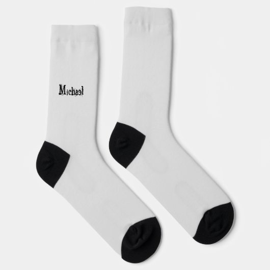 Minimalistischer moderner Monogramm-Name schwarz g Socken (Rechts)