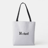 Minimalistischer moderner Monogramm-Name schwarz g Tasche (Rückseite)