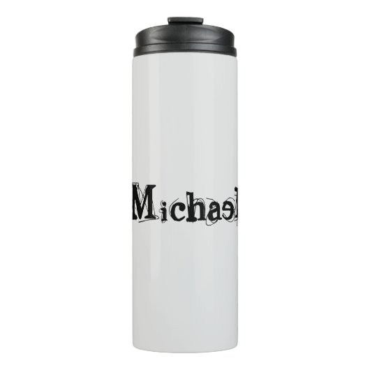 Minimalistischer moderner Monogramm-Name schwarz g Thermosbecher (Vorderseite)