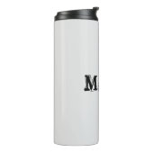 Minimalistischer moderner Monogramm-Name schwarz g Thermosbecher (Nach links gedreht)