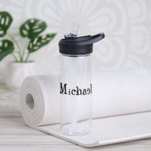 Minimalistischer moderner Monogramm-Name schwarz g Trinkflasche