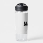 Minimalistischer moderner Monogramm-Name schwarz g Trinkflasche (Vorderseite)