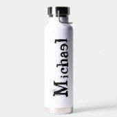 Minimalistischer moderner Monogramm-Name schwarz g Trinkflasche (Links)
