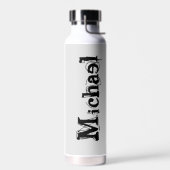 Minimalistischer moderner Monogramm-Name schwarz g Trinkflasche (Links)