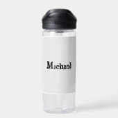 Minimalistischer moderner Monogramm-Name schwarz g Trinkflasche (Rückseite)