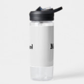 Minimalistischer moderner Monogramm-Name schwarz g Trinkflasche (Links)