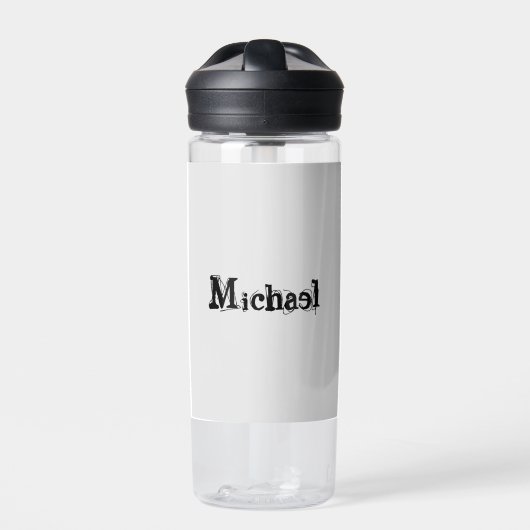 Minimalistischer moderner Monogramm-Name schwarz g Trinkflasche (Vorderseite)