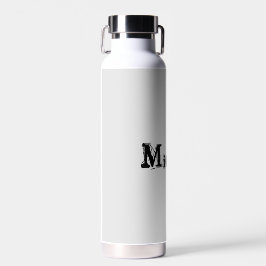 Minimalistischer moderner Monogramm-Name schwarz g Trinkflasche