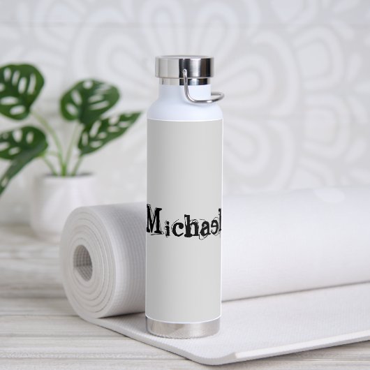 Minimalistischer moderner Monogramm-Name schwarz g Trinkflasche (Yoga)