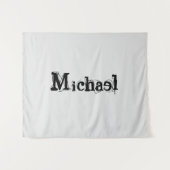 Minimalistischer moderner Monogramm-Name schwarz g Wandteppich (Vorderseite (Horizontal))