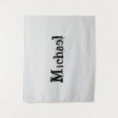 Minimalistischer moderner Monogramm-Name schwarz g Wandteppich (Vorderseite)